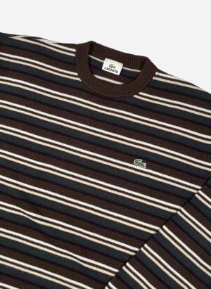 Vintage Lacoste Strickpullover braun gestreift