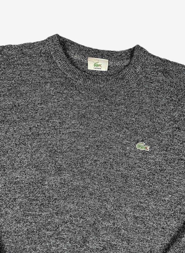 Vintage Lacoste Strickpullover grau – Bild 2