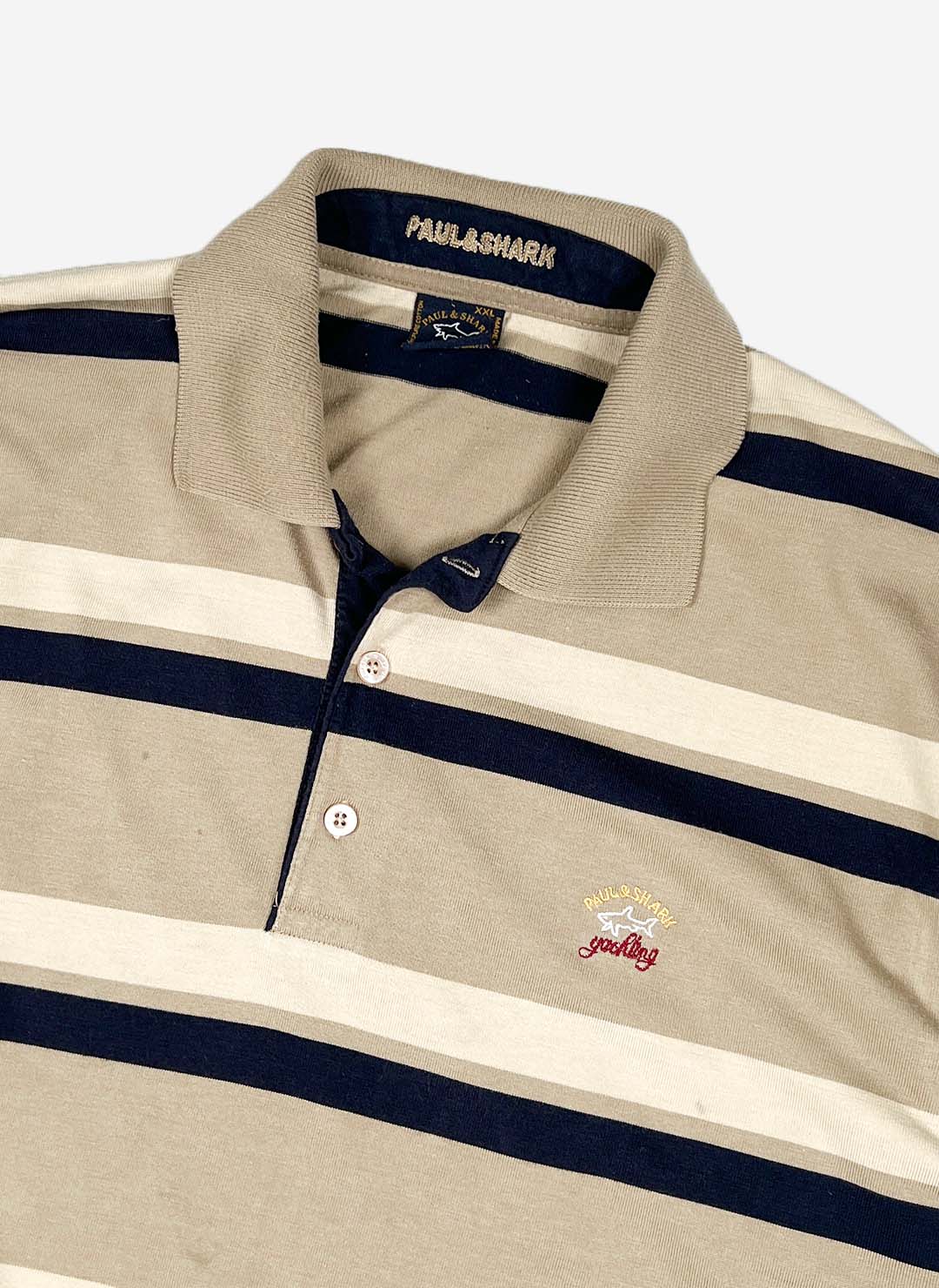 Vintage Paul & Shark Longsleeve Poloshirt cappuccino – Bild 2