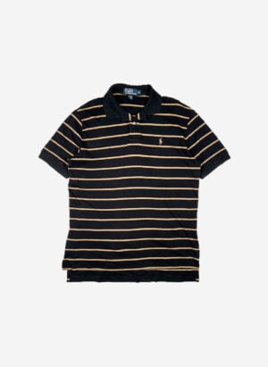 Vintage Polo Ralph Lauren Poloshirt schwarz gestreift