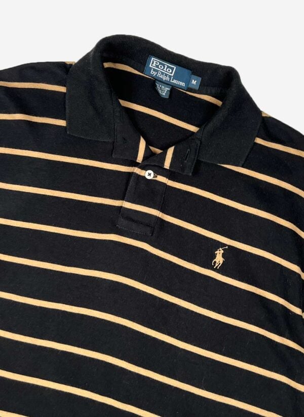Vintage Polo Ralph Lauren Poloshirt schwarz gestreift – Bild 2