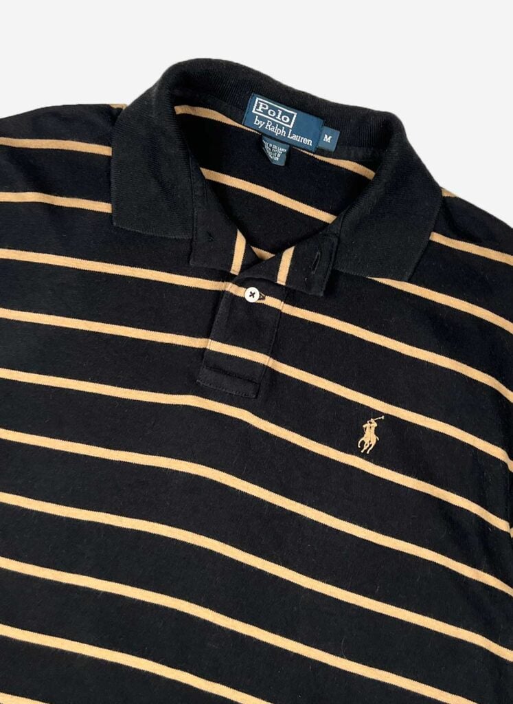 Vintage Polo Ralph Lauren Poloshirt schwarz gestreift