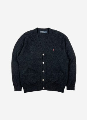 Vintage Polo Ralph Lauren Wollcardigan dunkelgrau