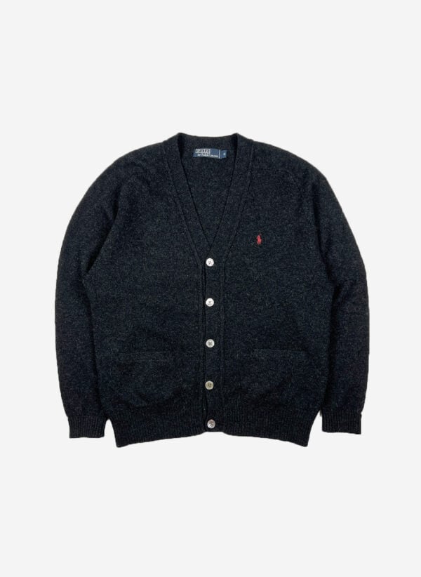 Vintage Polo Ralph Lauren Wollcardigan dunkelgrau