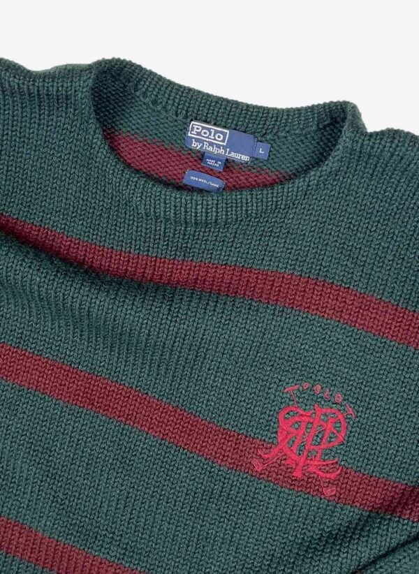 Vintage Polo Ralph Lauren heavy Wollpullover grün – Bild 2