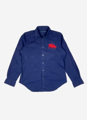 Vintage Ralph Lauren Big Logo Damen Bluse navy