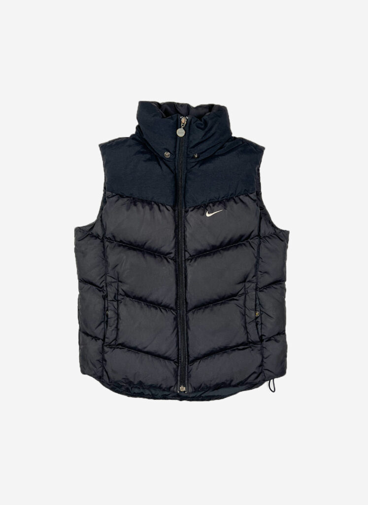 Vintage Y2K Nike Puffer Damen Weste schwarz