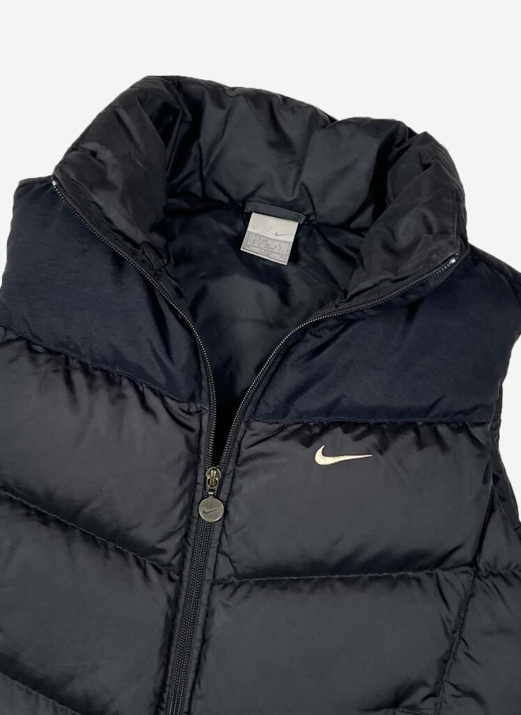 Vintage Y2K Nike Puffer Damen Weste schwarz