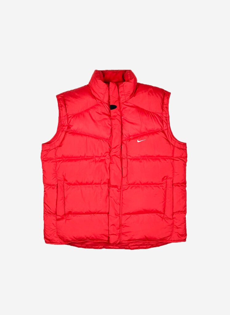 Vintage Y2K Nike Puffer Weste rot