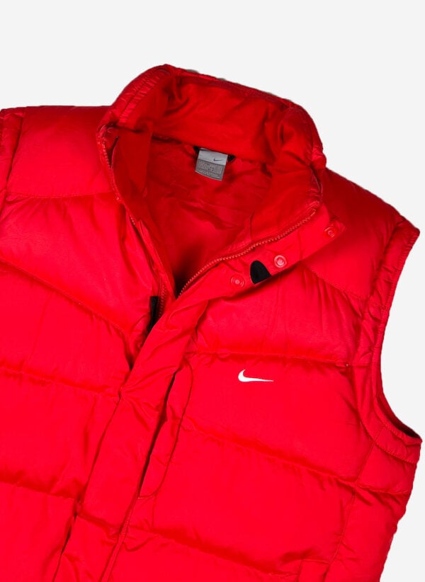 Vintage Y2K Nike Puffer Weste rot – Bild 2