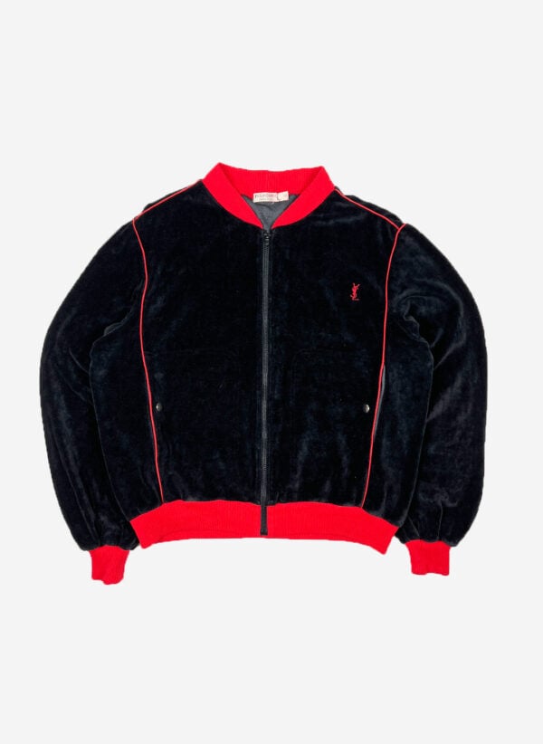 Vintage Yves Saint Laurent Samt Bomberjacke schwarz