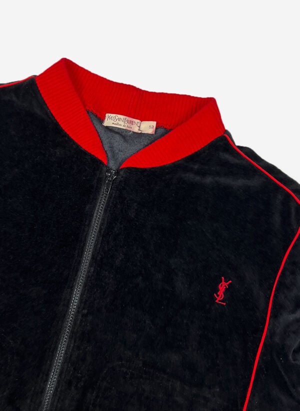 Vintage Yves Saint Laurent Samt Bomberjacke schwarz – Bild 2