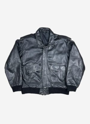 Vintage Aviator Lederjacke schwarz