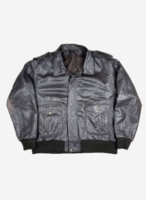 Vintage Skott Aviator Lederjacke dunkelbraun boxy