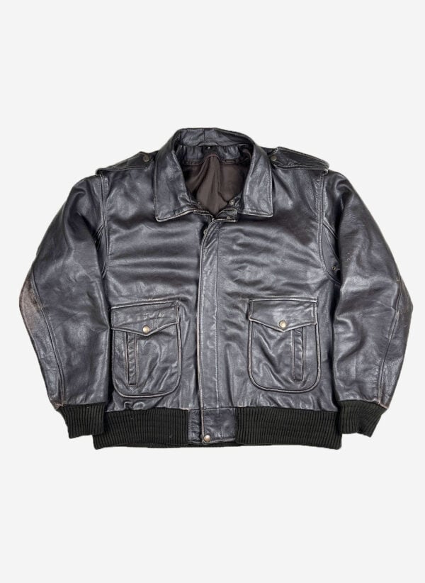 Vintage Skott Aviator Lederjacke dunkelbraun boxy