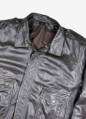 Vintage Skott Aviator Lederjacke dunkelbraun boxy