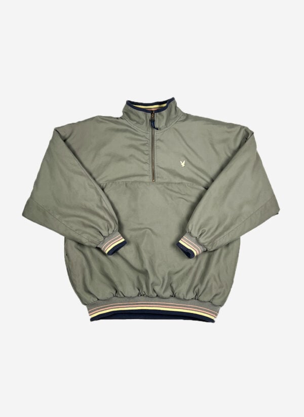 Vintage Lyle & Scott Half-Zip Pullover Jacke oliv