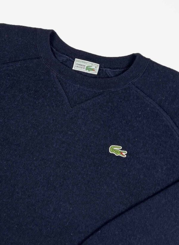 Vintage Chemise Lacoste Strickpullover navy – Bild 2