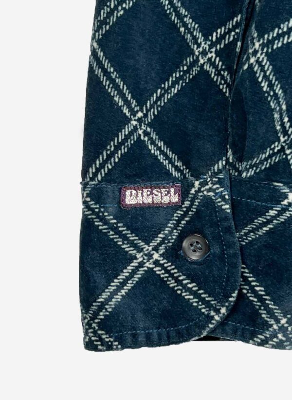 Vintage 90s Diesel Samthemd petrol – Bild 4