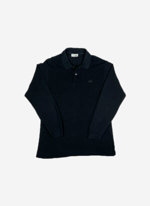 Vintage Chemise Lacoste Longsleeve Poloshirt schwarz