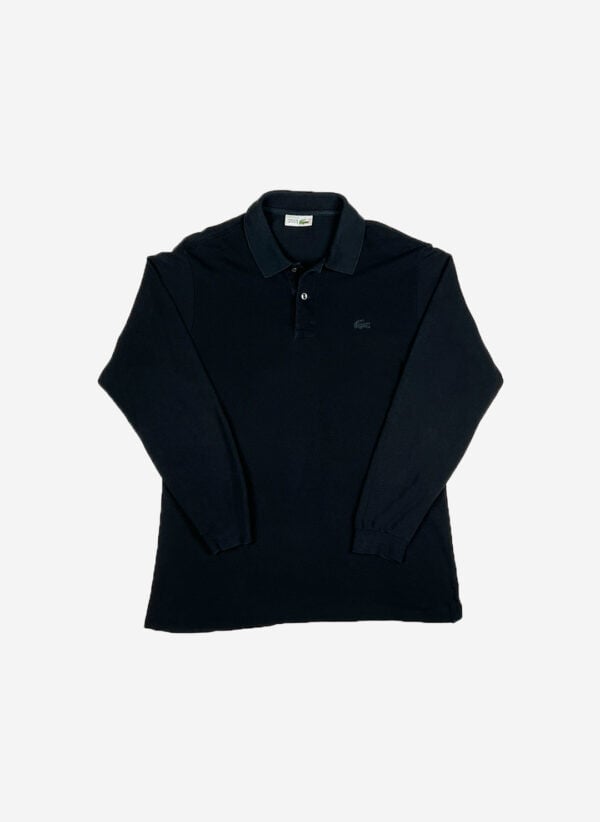 Vintage Chemise Lacoste Longsleeve Poloshirt schwarz