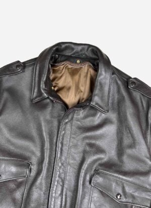 Vintage Schott heavy Aviator Lederjacke dunkelbraun