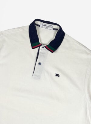 Vintage 90s Burberry Poloshirt weiß