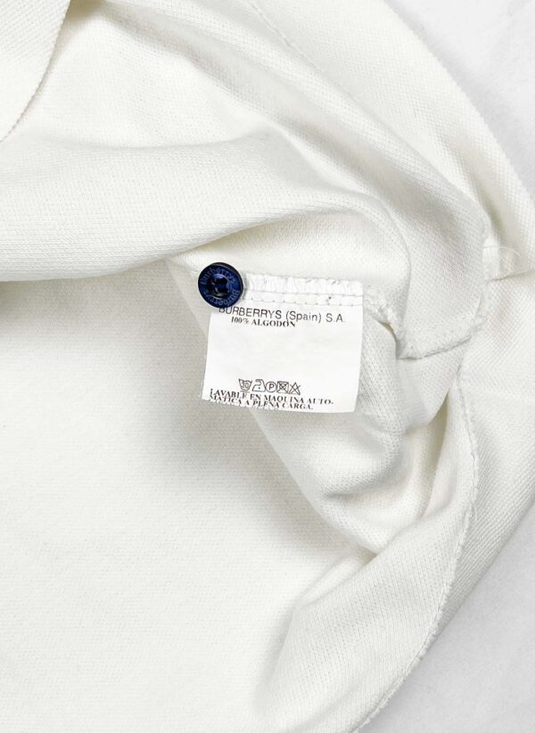 Vintage 90s Burberry Poloshirt weiß – Bild 3