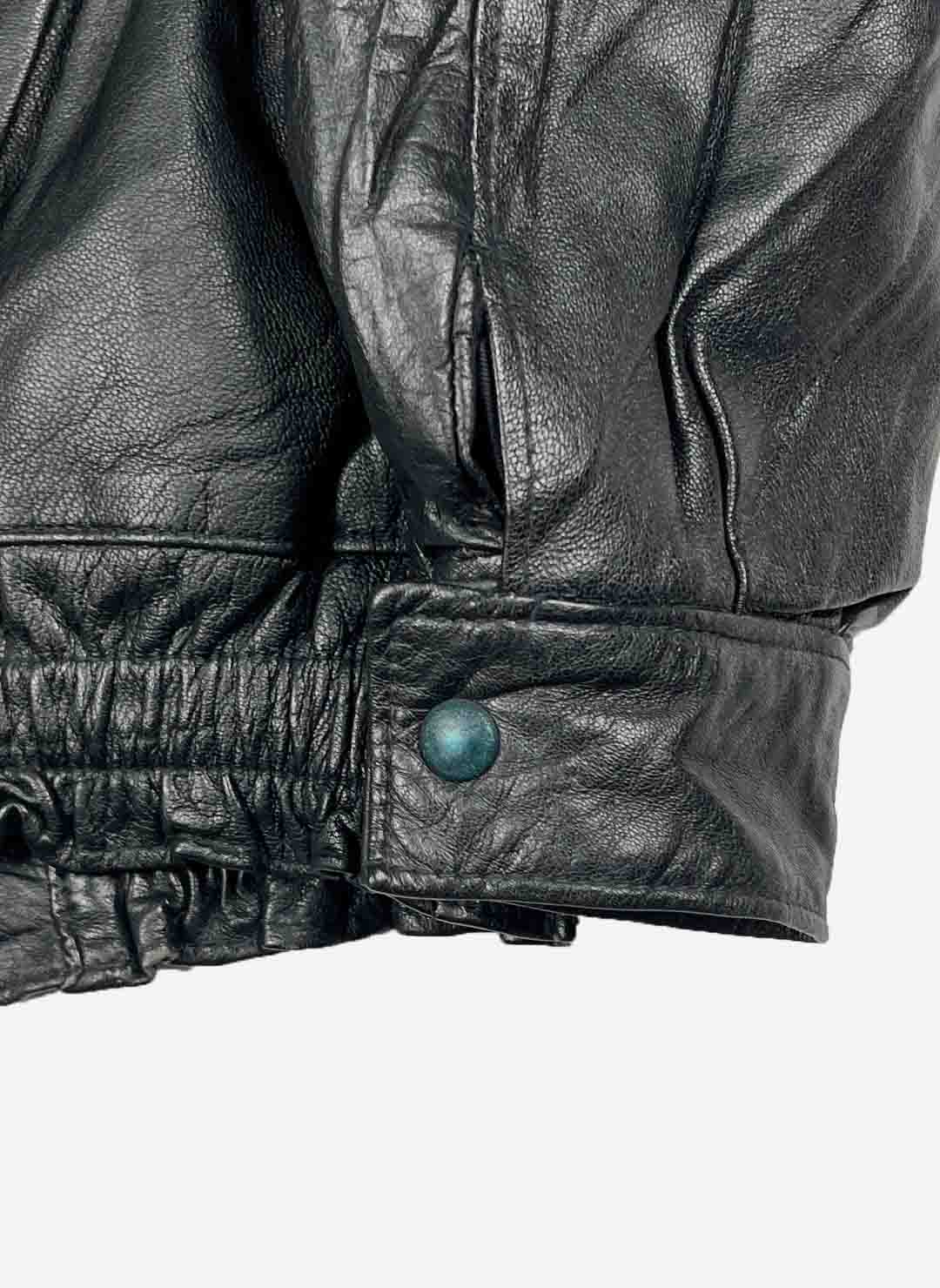 Vintage Leder Bomberjacke 2-in-1 schwarz – Bild 5