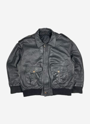 Vintage Aviator Lederjacke schwarz