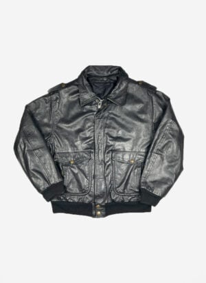 Vintage Aviator Lederjacke schwarz