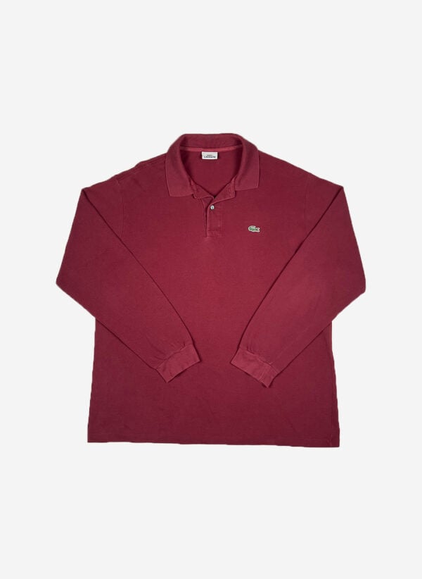 Vintage Lacoste Longsleeve Poloshirt rot