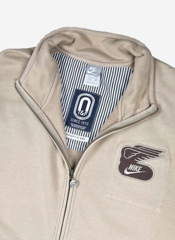Vintage Nike Y2K Track & Field Zipper beige – Bild 2