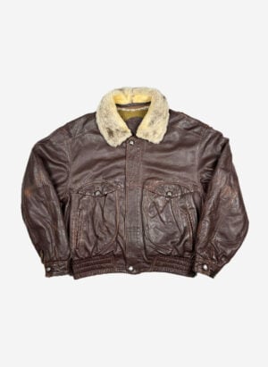 Vintage Lederjacke boxy braun