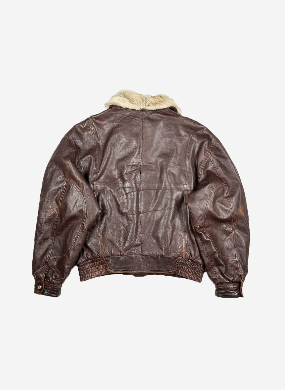 Vintage Lederjacke boxy braun – Bild 3