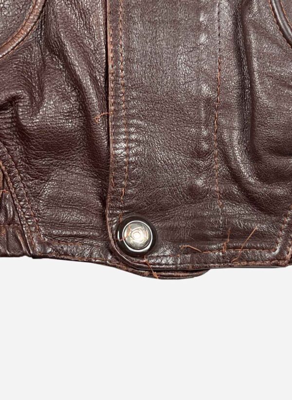 Vintage Lederjacke boxy braun – Bild 5