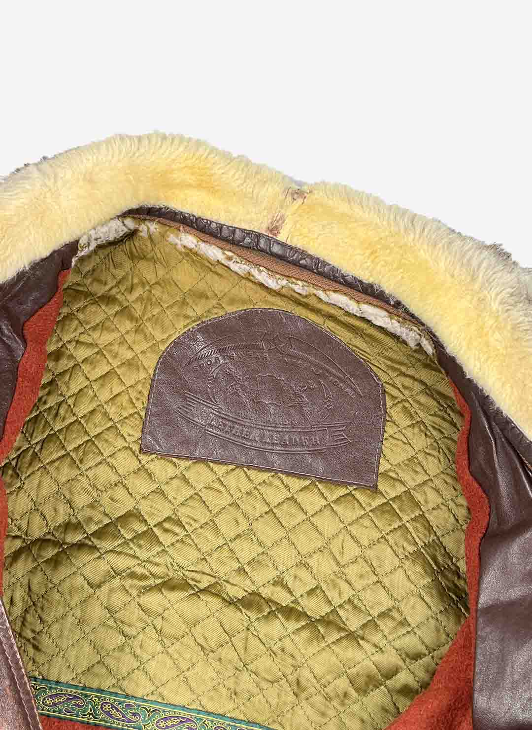 Vintage Lederjacke boxy braun – Bild 6