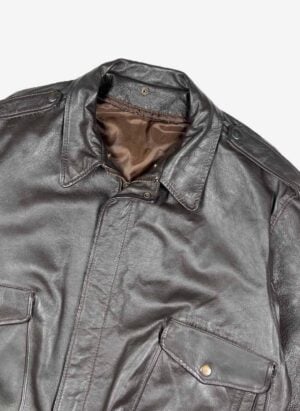 Vintage Aviator heavy Lederjacke dunkelbraun