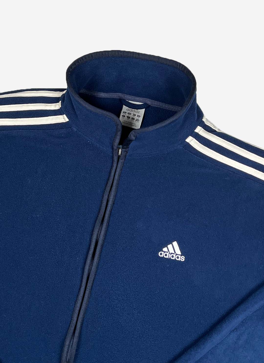 Vintage Adidas Y2K Fleecejacke navy – Bild 2