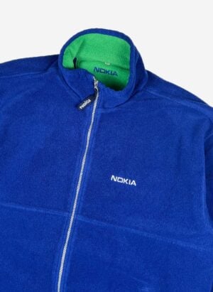 Vintage Nokia Fleecejacke blau