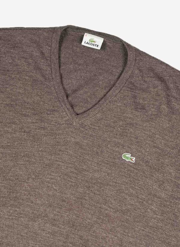 Vintage Lacoste Wollpullover braun – Bild 2
