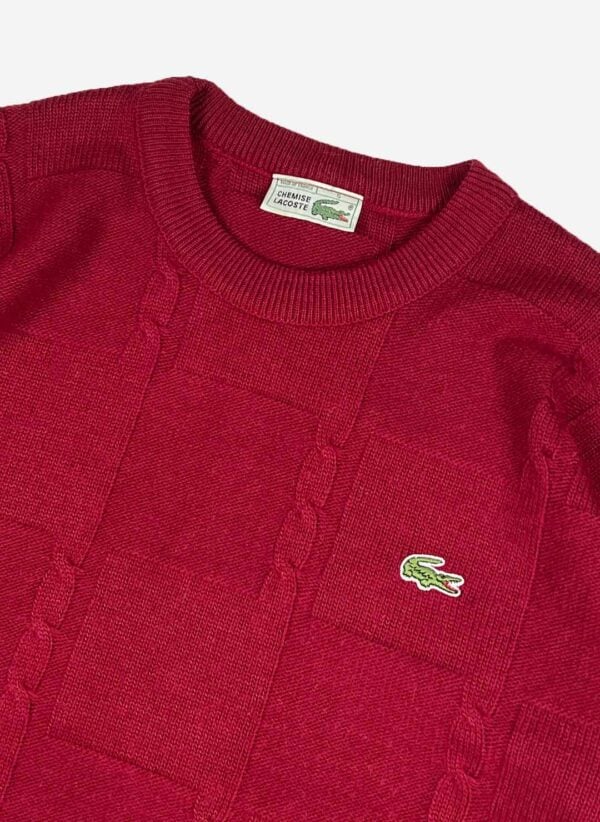 Vintage Chemise Lacoste Strickpullover rot – Bild 2