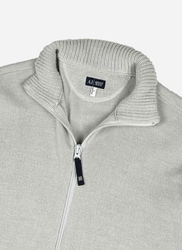 Vintage Armani Jeans Woll Zipper grau – Bild 2