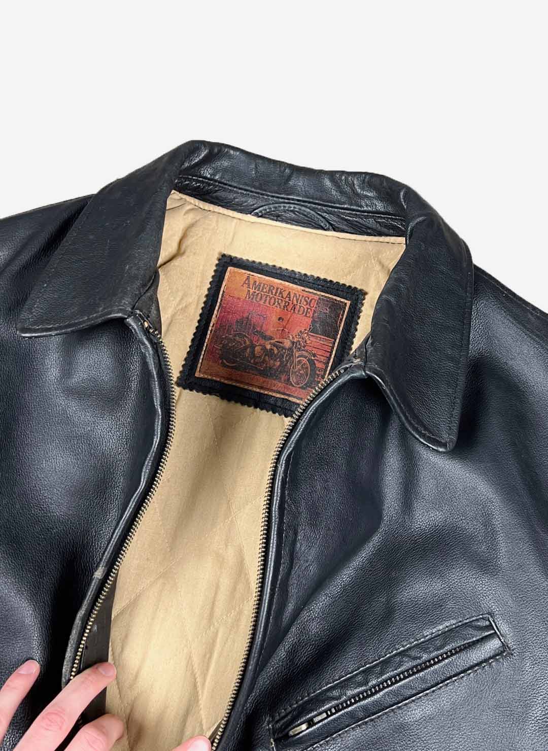Vintage Lederjacke Heavy Amerikanische Motorr der Thriftees vintage-lederjacke-heavy-amerikanische-motorr-der-thriftees
