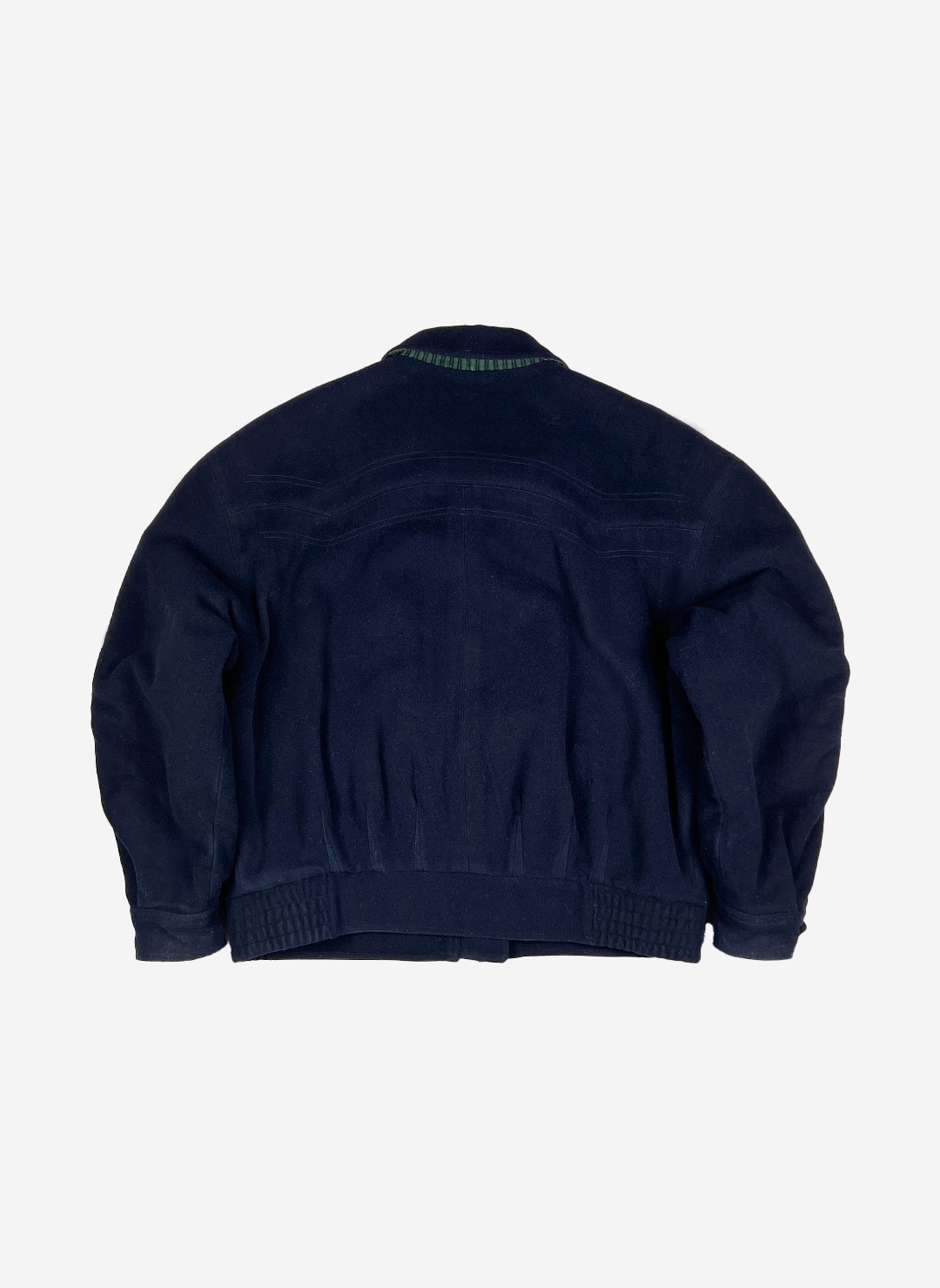 Vintage 90s Hugo Boss Kaschmir Bomberjacke navy – Bild 3