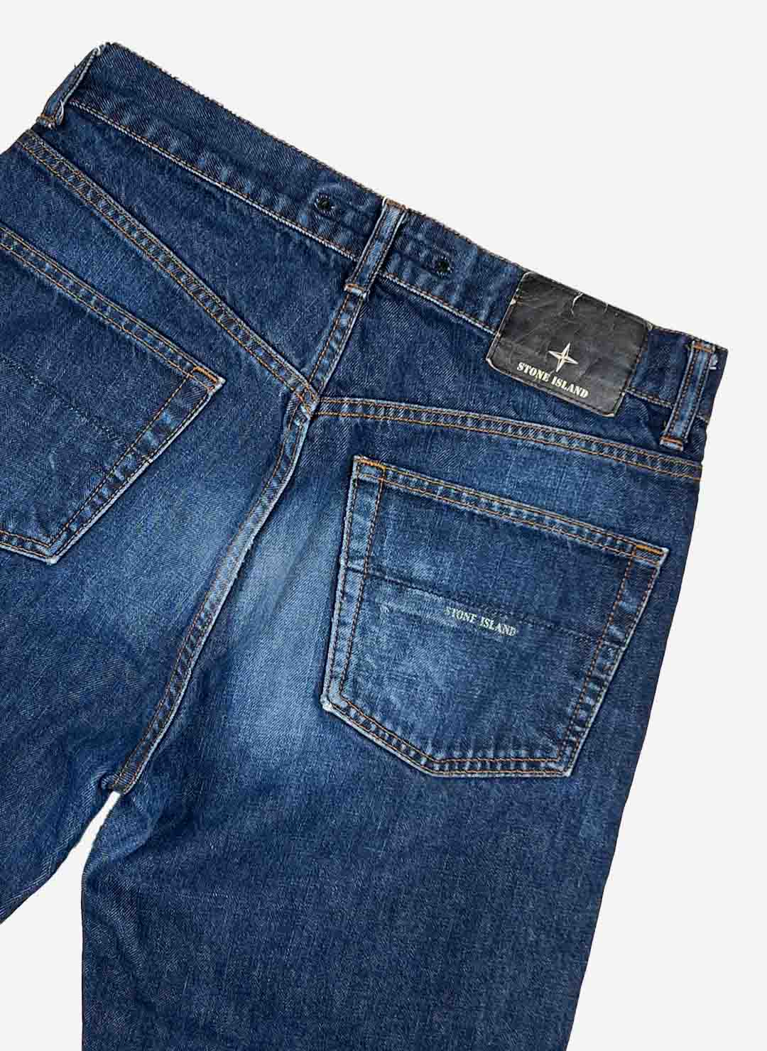 Vintage Stone Island Slim Fit Jeans dunkelblau – Bild 3