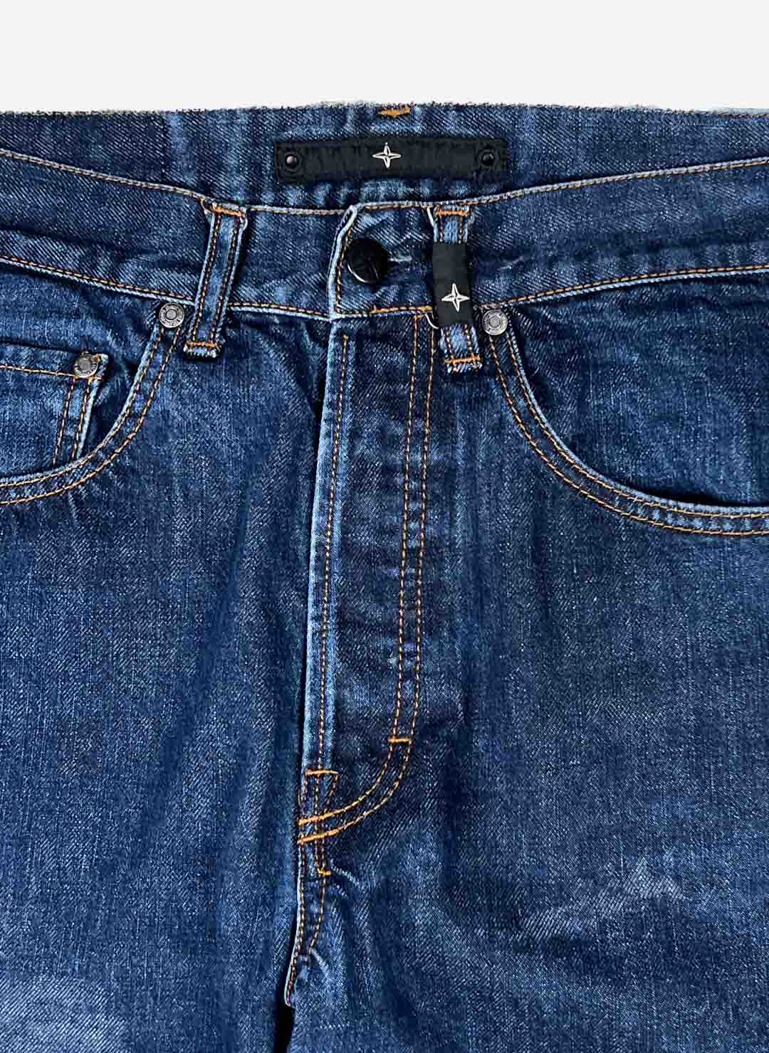 Vintage Stone Island Slim Fit Jeans dunkelblau – Bild 4