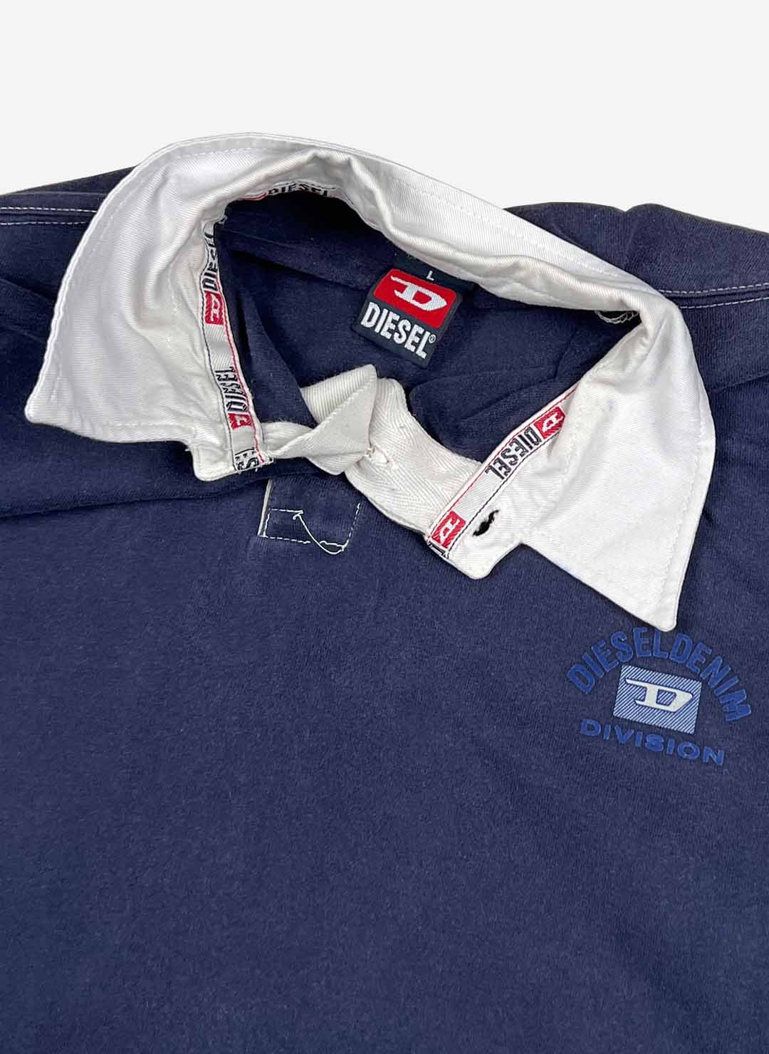 Vintage Diesel Rugbyshirt navy – Bild 3