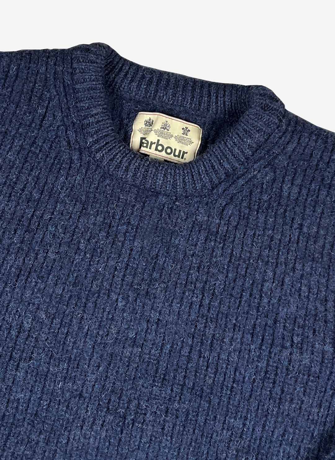 Vintage Barbour heavy Wollpullover navy – Bild 2