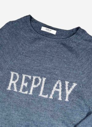 Replay Damen Strickpullover blau